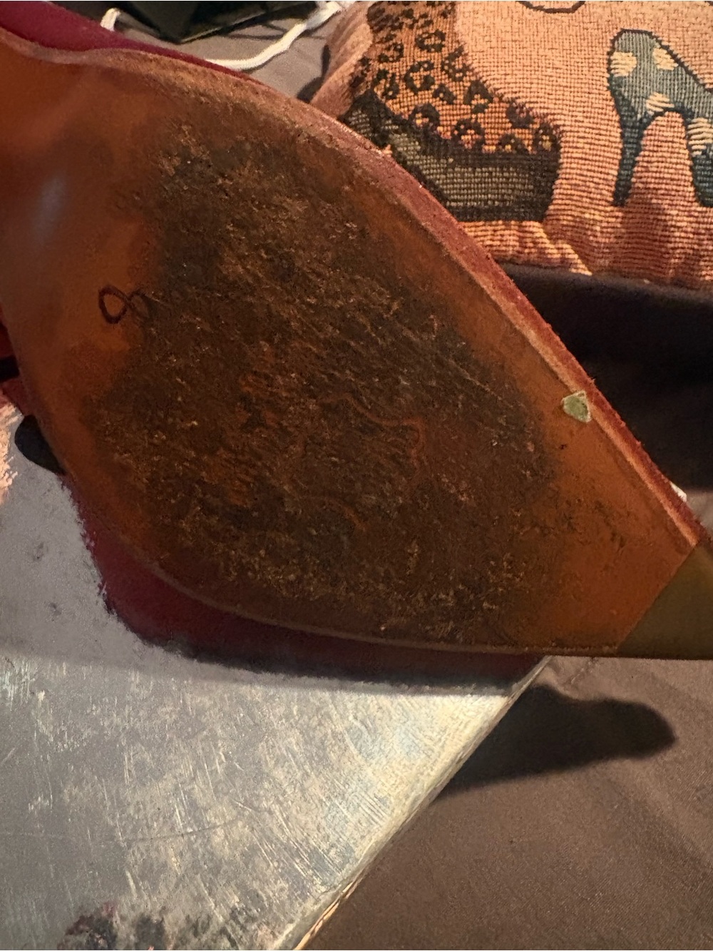 Stuart Weitzman rusty Red silk Pointed-Toe Pumps. gorgeous! Retired Reverend ❤️ - Picture 6 of 11